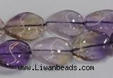 CAN54 15.5 inches 15*20mm twisted oval natural ametrine beads