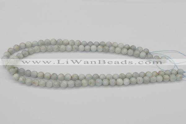 CAQ101 15.5 inches 6mm round AB grade natural aquamarine beads