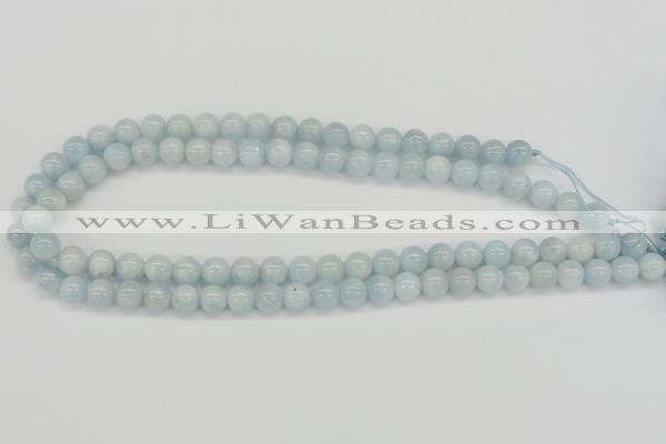 CAQ109 15.5 inches 8mm round A grade natural aquamarine beads