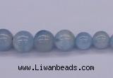 CAQ128 15.5 inches multi-size round natural aquamarine beads wholesale