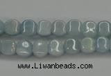 CAQ134 15.5 inches 7*7mm lantern natural aquamarine beads