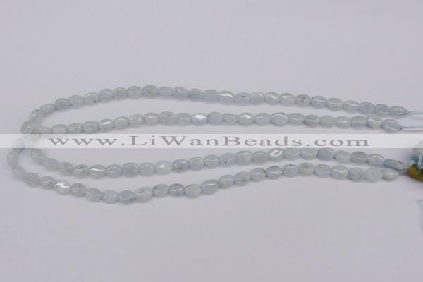 CAQ141 15.5 inches 6*8mm oval natural aquamarine beads wholesale