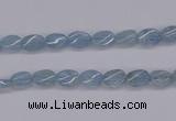 CAQ147 15.5 inches 5*7mm twisted oval natural aquamarine beads