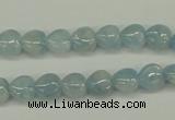 CAQ154 15.5 inches 8*8mm heart natural aquamarine beads