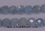 CAQ155 15.5 inches 10*10mm faceted heart natural aquamarine beads