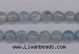 CAQ156 15.5 inches 8mm flat round natural aquamarine beads