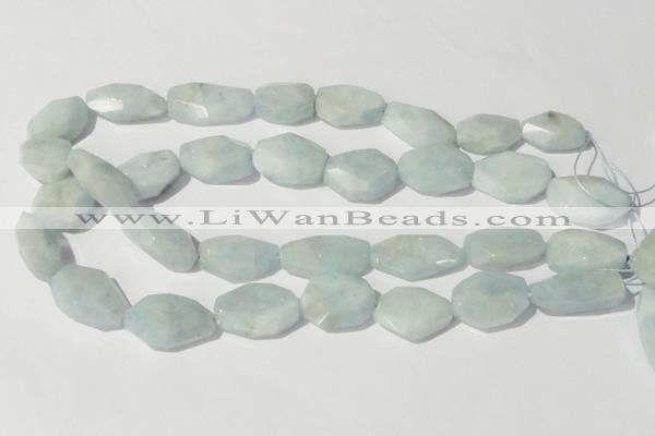 CAQ212 15.5 inches 18*25mm faceted nugget natural aquamarine beads