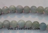 CAQ221 15 inches 5mm faceted round aquamarine beads wholesale