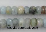 CAQ353 15.5 inches 8*12mm faceted rondelle natural aquamarine beads