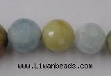 CAQ362 15.5 inches 6mm - 16mm faceted round natural aquamarine beads