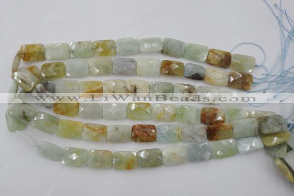 CAQ404 15.5 inches 13*18mm faceted rectangle natural aquamarine beads