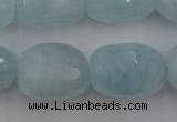 CAQ416 15.5 inches 18*25mm faceted nuggets natural aquamarine beads