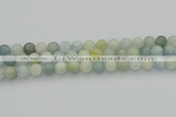 CAQ433 15.5 inches 10mm round natural aquamarine beads wholesale