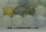 CAQ437 15.5 inches 8mm faceted round natural aquamarine beads