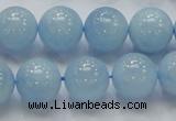 CAQ50 15.5 inches 14mm round natural aquamarine gemstone beads