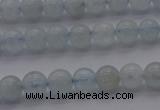 CAQ500 15.5 inches 4mm round natural aquamarine beads