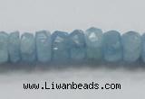 CAQ51 15.5 inches 6*12mm faceted rondelle natural aquamarine beads