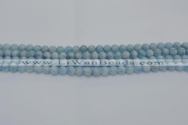 CAQ510 15.5 inches 7mm round A+ grade natural aquamarine beads