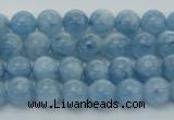 CAQ525 15.5 inches 4mm round AA+ grade natural aquamarine beads