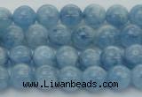 CAQ526 15.5 inches 5mm round AA+ grade natural aquamarine beads