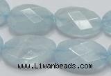 CAQ53 15.5 inches 20*25mm faceted oval natural aquamarine beads