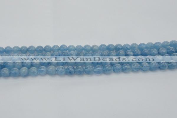 CAQ544 15.5 inches 6mm round AAAA grade natural aquamarine beads