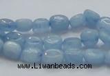 CAQ55 15.5 inches 8*9mm nugget natural aquamarine gemstone beads