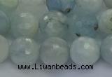 CAQ554 15.5 inches 10mm faceted round natural aquamarine beads