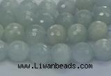 CAQ559 15.5 inches 4mm faceted round natural aquamarine beads