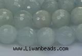 CAQ561 15.5 inches 8mm faceted round natural aquamarine beads