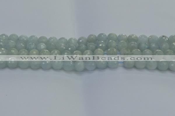 CAQ561 15.5 inches 8mm faceted round natural aquamarine beads