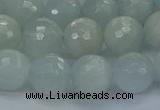 CAQ562 15.5 inches 10mm faceted round natural aquamarine beads