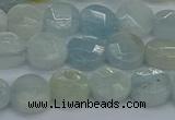 CAQ568 15.5 inches 7mm faceted coin natural aquamarine beads