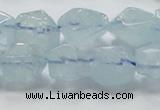 CAQ58 15.5 inches 14*16mm faceted nugget natural aquamarine beads