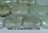 CAQ585 15.5 inches 12*16mm faceted rectangle aquamarine beads