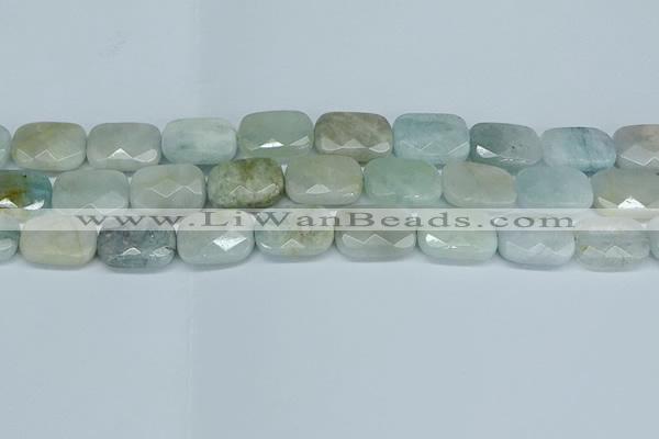 CAQ585 15.5 inches 12*16mm faceted rectangle aquamarine beads