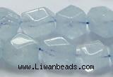 CAQ59 15.5 inches 16*20mm faceted nugget natural aquamarine beads