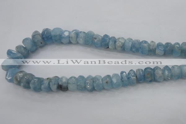 CAQ62 6*10mm – 12*18mm faceted nuggets natural aquamarine beads