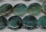 CAQ621 15.5 inches 16mm flat round aquamarine gemstone beads