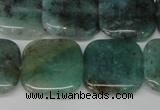 CAQ640 15.5 inches 18*18mm square aquamarine gemstone beads