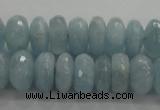 CAQ71 15.5 inches 5*9mm faceted rondelle AB grade aquamarine beads