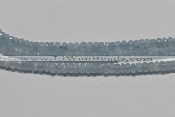 CAQ762 15.5 inches 6*10mm faceted rondelle aquamarine beads