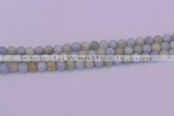 CAQ782 15.5 inches 8mm round natural aquamarine beads