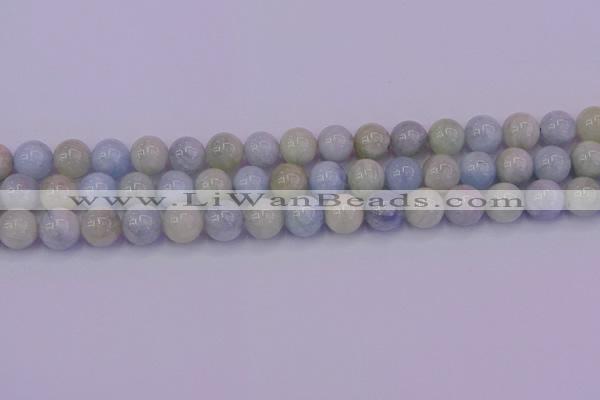 CAQ783 15.5 inches 10mm round natural aquamarine beads