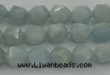 CAQ796 15.5 inches 6mm faceted nuggets aquamarine gemstone beads