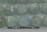 CAQ798 15.5 inches 10mm faceted nuggets aquamarine gemstone beads