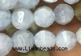 CAQ825 15.5 inches 6mm faceted round natural aquamarine beads