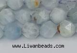 CAQ832 15.5 inches 8mm faceted nuggets aquamarine beads