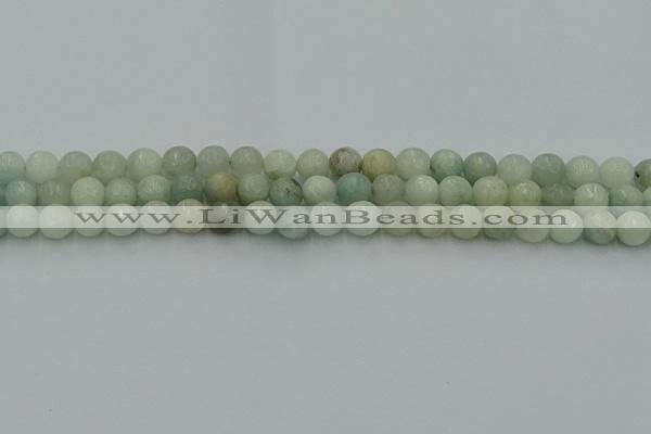 CAQ836 15.5 inches 6mm faceted round aquamarine beads wholesale