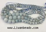 CAQ846 15.5 inches 6mm - 16mm round aquamarine graduated beads